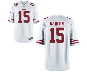 Men's San Francisco 49ers #15 Pierre Garcon White Road Stitched NFL Nike Game Jersey