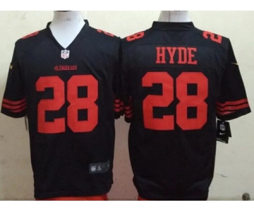 Men's San Francisco 49ers #28 Carlos Hyde Black Alternate 2015 NFL Nike Game Jersey