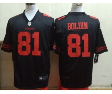 Men's San Francisco 49ers #81 Anquan Boldin Black Alternate 2015 NFL Nike Game Jersey