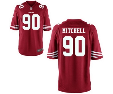 Men's San Francisco 49ers #90 Earl Mitchell Scarlet Red Team Color Stitched NFL Nike Game Jersey