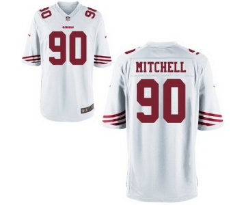 Men's San Francisco 49ers #90 Earl Mitchell White Road Stitched NFL Nike Game Jersey