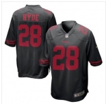 New San Francisco 49ers #28 Carlos Hyde Black Alternate Game Jersey