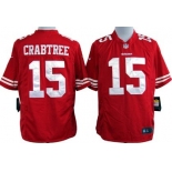 Nike San Francisco 49ers #15 Michael Crabtree Red Game Jersey