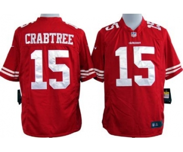 Nike San Francisco 49ers #15 Michael Crabtree Red Game Jersey