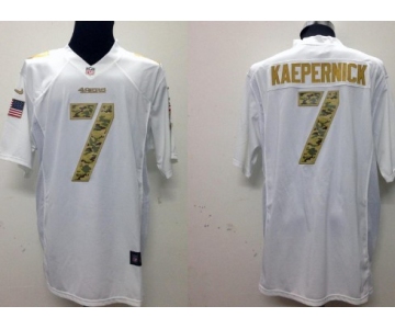 Nike San Francisco 49ers #7 Colin Kaepernick Salute to Service White Game Jersey