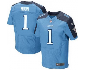 Men's Tennessee Titans #1 Warren Moon Nike Light Blue Elite Jersey