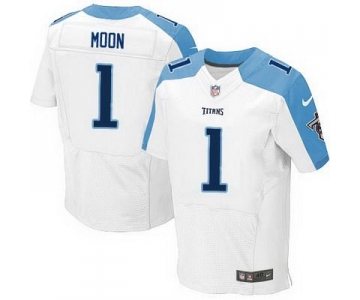 Men's Tennessee Titans #1 Warren Moon Nike White Elite Jersey