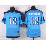Men's Tennessee Titans #12 Charlie Whitehurst Light Blue Team Color NFL Nike Elite Jersey