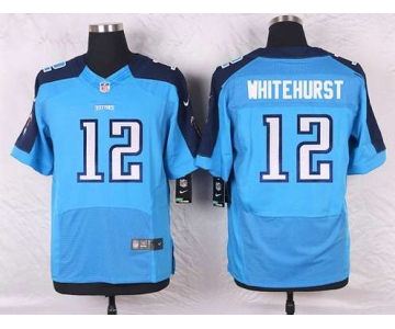 Men's Tennessee Titans #12 Charlie Whitehurst Light Blue Team Color NFL Nike Elite Jersey