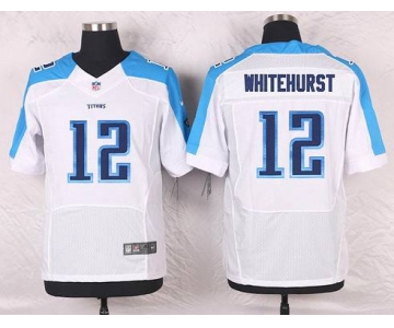 Men's Tennessee Titans #12 Charlie Whitehurst White Road NFL Nike Elite Jersey