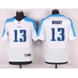 Men's Tennessee Titans #13 Kendall Wright White Road NFL Nike Elite Jersey