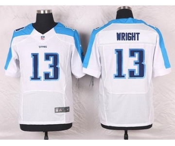 Men's Tennessee Titans #13 Kendall Wright White Road NFL Nike Elite Jersey