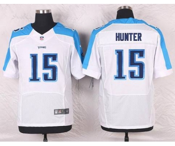 Men's Tennessee Titans #15 Justin Hunter White Road NFL Nike Elite Jersey