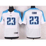 Men's Tennessee Titans #23 David Cobb White Road NFL Nike Elite Jersey