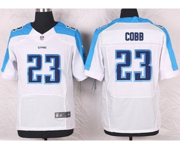 Men's Tennessee Titans #23 David Cobb White Road NFL Nike Elite Jersey