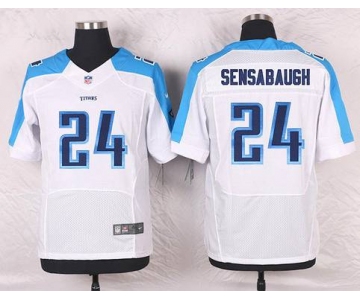 Men's Tennessee Titans #24 Coty Sensabaugh White Road NFL Nike Elite Jersey