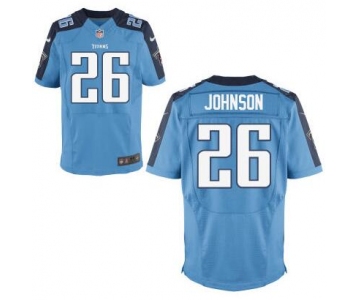 Men's Tennessee Titans #26 Rashad Johnson Light Blue Team Color NFL Nike Elite Jersey