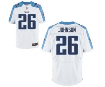 Men's Tennessee Titans #26 Rashad Johnson White Road NFL Nike Elite Jersey