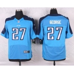 Men's Tennessee Titans #27 Eddie George Light Blue Retired Player NFL Nike Elite Jersey