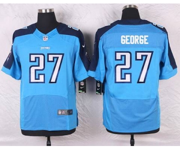 Men's Tennessee Titans #27 Eddie George Light Blue Retired Player NFL Nike Elite Jersey