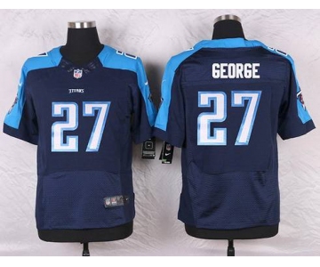 Men's Tennessee Titans #27 Eddie George Navy Blue Retired Player NFL Nike Elite Jersey