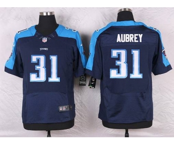 Men's Tennessee Titans #31 Josh Aubrey Navy Blue Alternate NFL Nike Elite Jersey