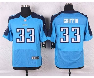 Men's Tennessee Titans #33 Michael Griffin Light Blue Team Color NFL Nike Elite Jersey