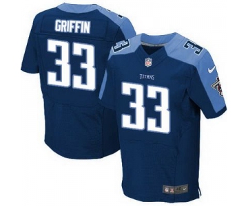 Men's Tennessee Titans #33 Michael Griffin Nike Navy Blue Elite Jersey