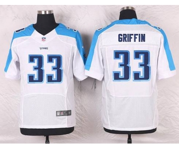 Men's Tennessee Titans #33 Michael Griffin White Road NFL Nike Elite Jersey