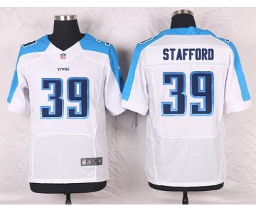 Men's Tennessee Titans #39 Daimion Stafford White Road NFL Nike Elite Jersey