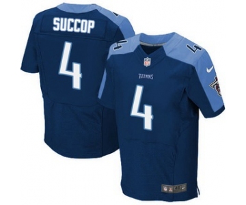 Men's Tennessee Titans #4 Ryan Succop Navy Blue Alternate NFL Nike Elite Jersey