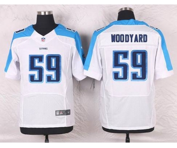 Men's Tennessee Titans #59 Wesley Woodyard White Road NFL Nike Elite Jersey