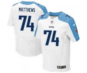 Men's Tennessee Titans #74 Bruce Matthews Nike White Elite Jersey