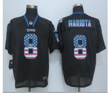 Men's Tennessee Titans #8 Marcus Mariota 2014 NIKE USA Flag Fashion Black Elite Jersey