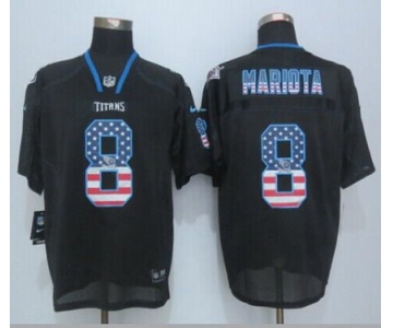 Men's Tennessee Titans #8 Marcus Mariota 2014 Nike USA Flag Fashion Black Elite Jersey