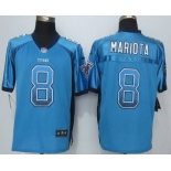 Men's Tennessee Titans #8 Marcus Mariota Nike Drift Fashion Blue Elite Jersey