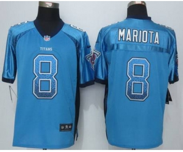 Men's Tennessee Titans #8 Marcus Mariota Nike Drift Fashion Blue Elite Jersey