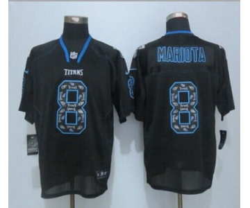 Men's Tennessee Titans #8 Marcus Mariota Nike Lights Out Black Ornamented Elite Jersey