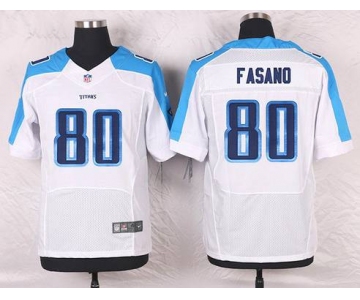 Men's Tennessee Titans #80 Anthony Fasano White Road NFL Nike Elite Jersey