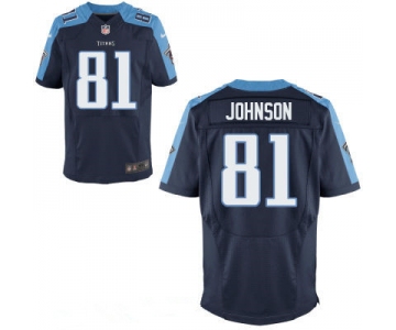 Men's Tennessee Titans #81 Andre Johnson Navy Blue Alternate Stitched NFL Nike Elite Jersey