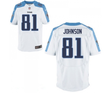 Men's Tennessee Titans #81 Andre Johnson White Road Stitched NFL Nike Elite Jersey