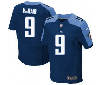 Men's Tennessee Titans #9 Steve McNair Nike Navy Blue Elite Jersey