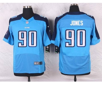 Men's Tennessee Titans #90 DaQuan Jones Light Blue Team Color NFL Nike Elite Jersey