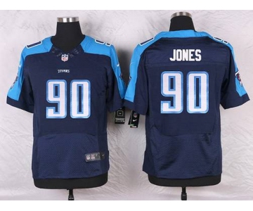 Men's Tennessee Titans #90 DaQuan Jones Navy Blue Alternate NFL Nike Elite Jersey