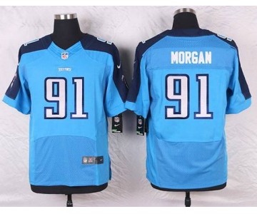 Men's Tennessee Titans #91 Derrick Morgan Light Blue Team Color NFL Nike Elite Jersey