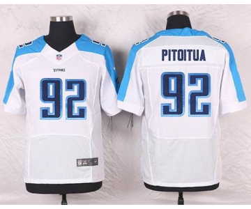 Men's Tennessee Titans #92 Ropati Pitoitua White Road NFL Nike Elite Jersey