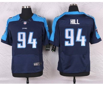 Men's Tennessee Titans #94 Sammie Hill Navy Blue Alternate NFL Nike Elite Jersey