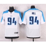 Men's Tennessee Titans #94 Sammie Hill White Road NFL Nike Elite Jersey