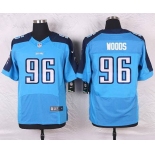 Men's Tennessee Titans #96 Al Woods Light Blue Team Color NFL Nike Elite Jersey