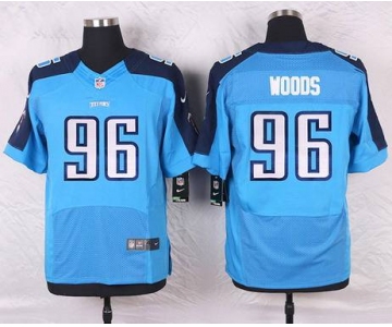 Men's Tennessee Titans #96 Al Woods Light Blue Team Color NFL Nike Elite Jersey